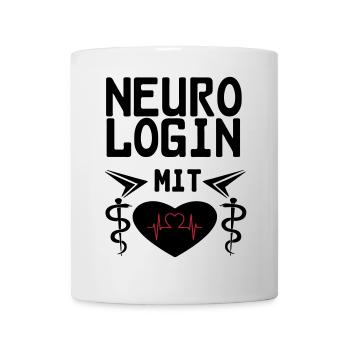 Neurologin mit Herz Geschenk - Tasse - Weiß - Vorne