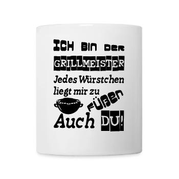 Grillmeister Spruch Grill grillen Geschenk Spruch - Tasse - Weiß - Vorne