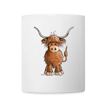 Schottisches Hochlandrind - Tasse - Weiß - Vorne