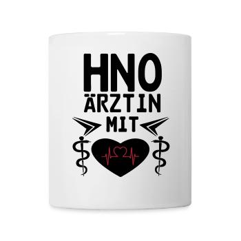 HNO Ärztin mit Herz Geschenk - Tasse - Weiß - Vorne