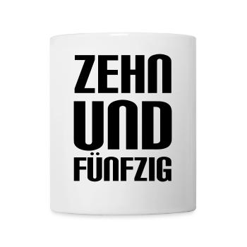 zehnundfünfzig - 60 Jahre Geburtstag - Tasse - Weiß - Vorne