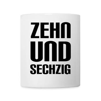 zehnundsechzig = 70 Jahre Geburtstag - Tasse - Weiß - Vorne