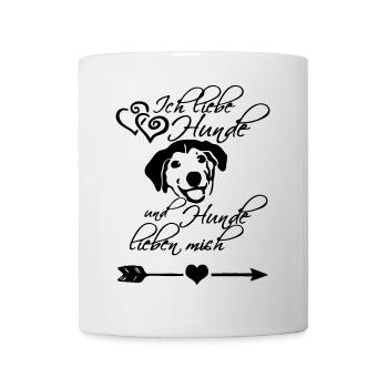 Ich liebe Hunde Liebe Tier Haustier Geschenk - Tasse - Weiß - Vorne