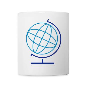 Geometrischer Globus Linienkunst - Tasse - Weiß - Vorne