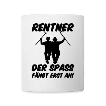 Rentner Spaß Rente, Ruhestand, Geschenk, Spruch - Tasse - Weiß - Vorne