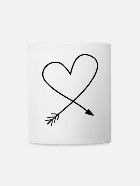 Flèche du cœur pour tous ceux qui cherchent un peu d’amour - Mug blanc - blanc