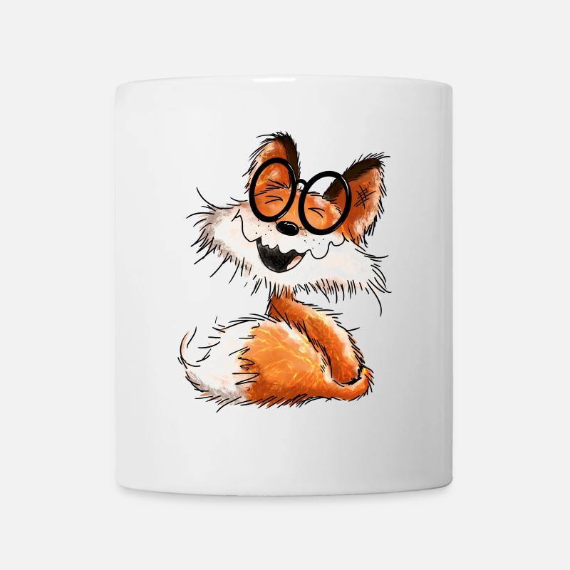 Niedlicher kleiner Schlaufuchs mit Brille - Fuchs - Tasse - Weiß