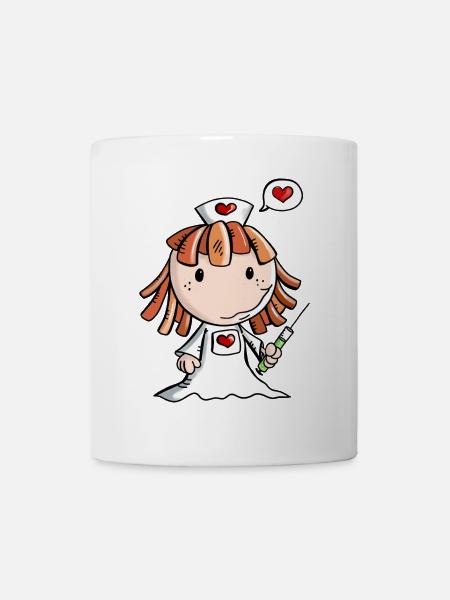 L'amour Infirmière - coeur - Mignon - Profession - Mug blanc - blanc