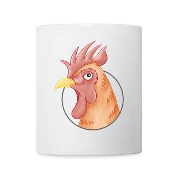 stolzer Hahn - Tasse - Weiß - Vorne