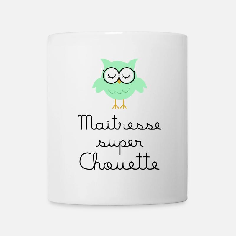 Maîtresse super chouette lunettes - Mug blanc - blanc