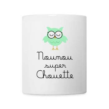 Nounou super chouette - Mug blanc - blanc - Devant