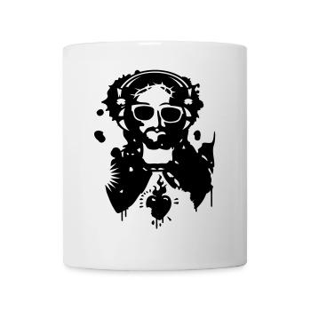 Jésus Graffiti avec un casque et lunettes de - Mug blanc - blanc - Devant