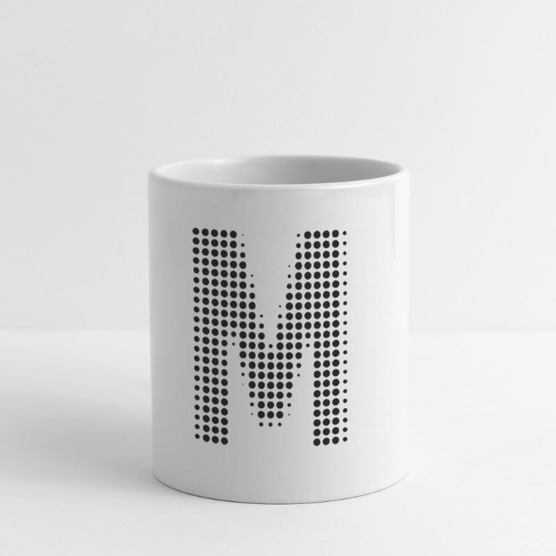 M Buchstabe Punkte Anfangsbuchstabe Geschenk Tasse