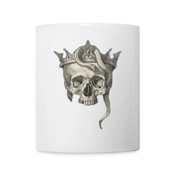 tête de mort et serpent - Mug blanc - blanc - Devant