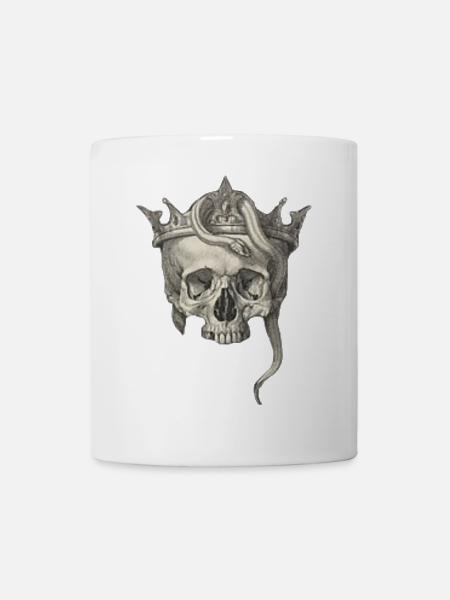 tête de mort et serpent - Mug blanc - blanc