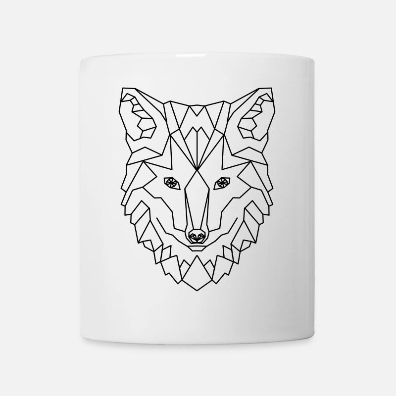 Fox Wolf Dog géométrique - Mug blanc - blanc