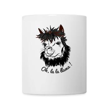 Oh, la la Lama, Llama, Alpaca, Animal, Cool - Mug - white - Front