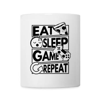 Eat sleep game repeat - Mug - white - Front