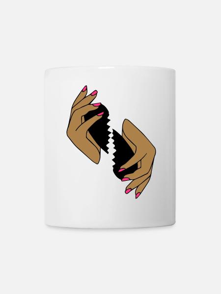 coeur brisé - Mug blanc - blanc