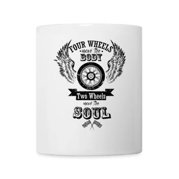 Quatre roues déplacent votre corps, deux votre âme - Mug blanc - blanc - Devant