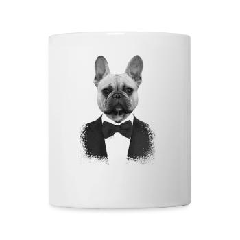 Bouledogue en Smoking Élégant - Mug blanc - blanc - Devant