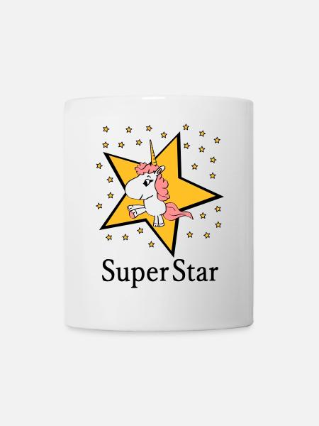 Licorne Super STAR Bébé Naissance cadeau fille - Mug blanc - blanc