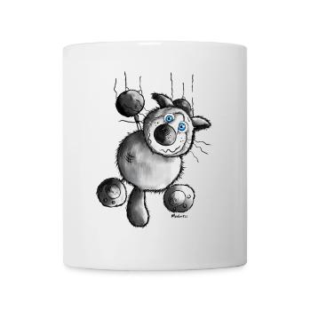 "Crazy Cat" - tee shirt motif - Siamois Chat - Mug blanc - blanc - Devant