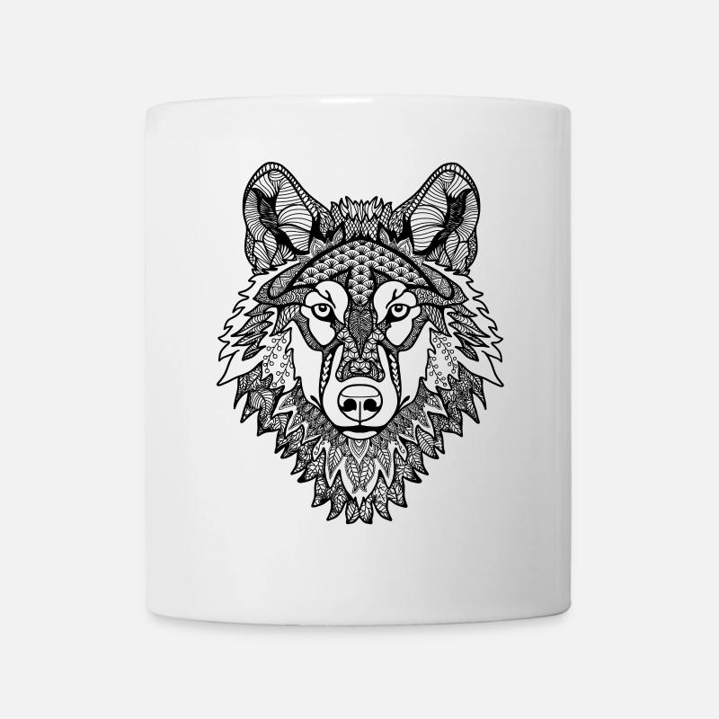 Mandala Wolf - Tasse - Weiß