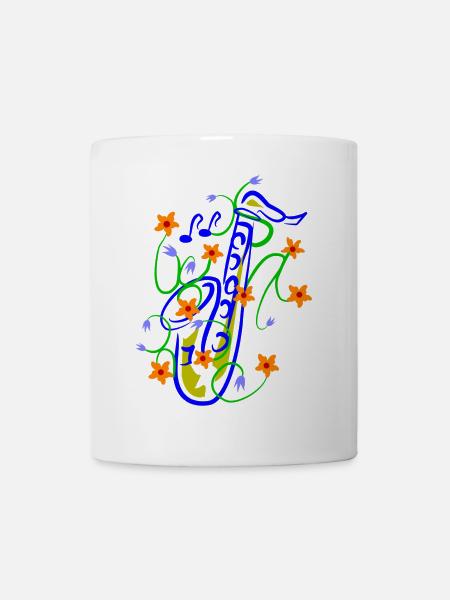 Verspielte Saxofon-Florenz Illustration - Tasse - Weiß