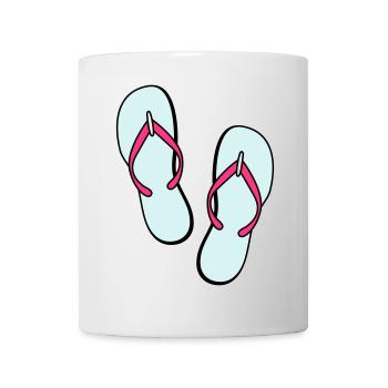 flip flops sommer beach strand party - Tasse - Weiß - Vorne
