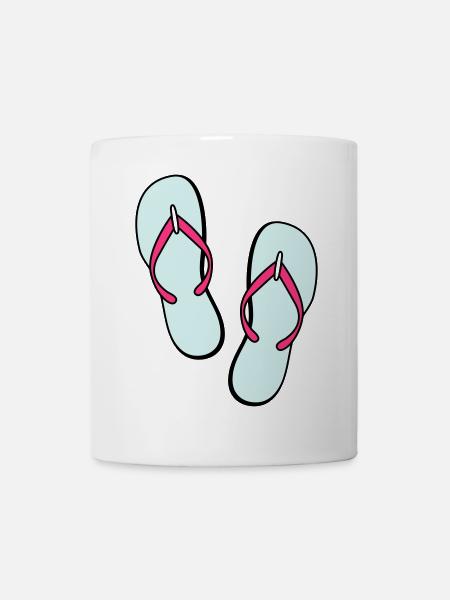 flip flops sommer beach strand party - Tasse - Weiß