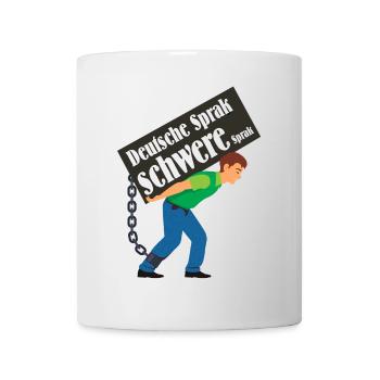 Bended man - gebückter Mann trägt Spruch - Tasse - Weiß - Vorne