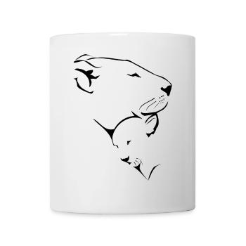 Lioness and her lion cub - Mug - white - Front