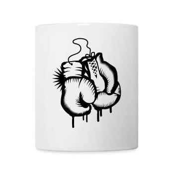 Two boxing gloves in graffiti style - Mug - white - Front