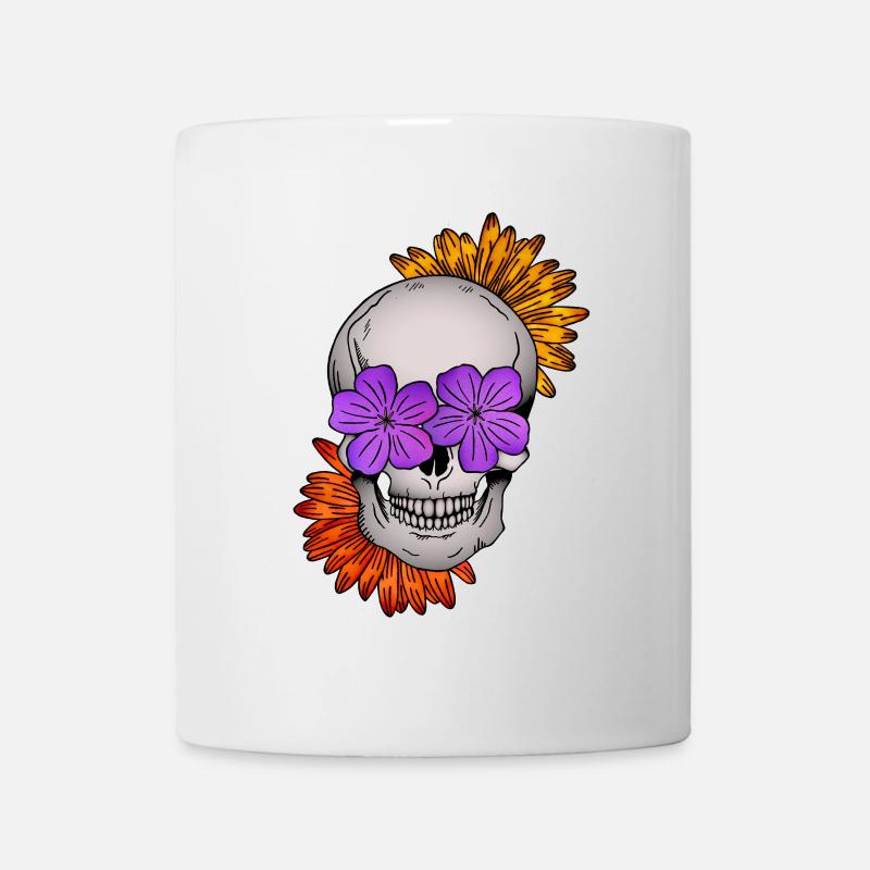 Flower Skull I - Tasse - Weiß