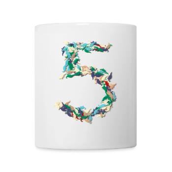 5th birthday Dino confetti shirt hey kids !!! - Mug - white - Front