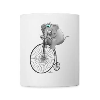lustiger Elefant - Tasse - Weiß - Vorne