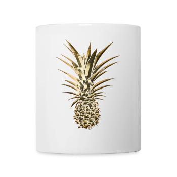 Idée de cadeau chic à la mode d'ananas doré - Mug blanc - blanc - Devant