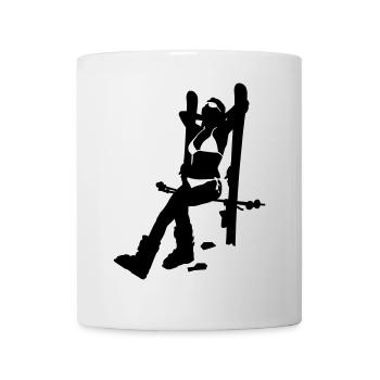 ski girl - Mug blanc - blanc - Devant
