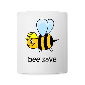 bee save, bee with helmet, funny bee, bee - Mug - white - Front