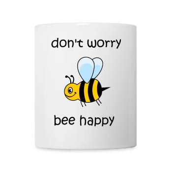 don't worry be happy, bee happy, happy bee - Mug - white - Front
