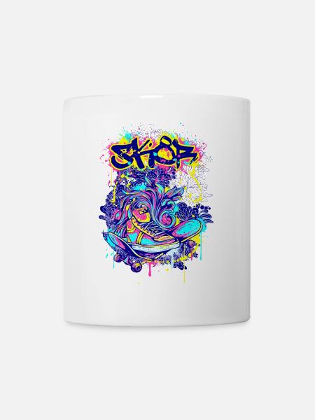 Skater SK8 - Mug blanc - blanc