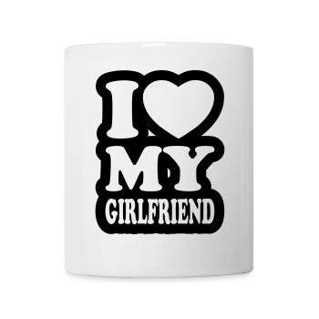 I love my girlfriend - J'aime mon amie - Mug blanc - blanc - Devant