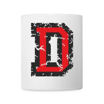 D (Vintage Rot) Buchstabe D - Tasse - Weiß - Vorne