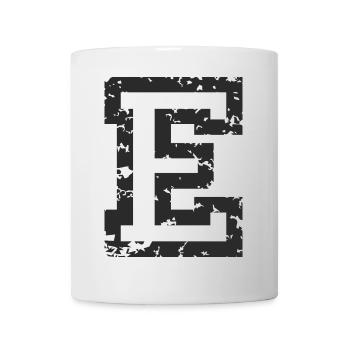 E (Vintage Weiß) Buchstabe E - Tasse - Weiß - Vorne