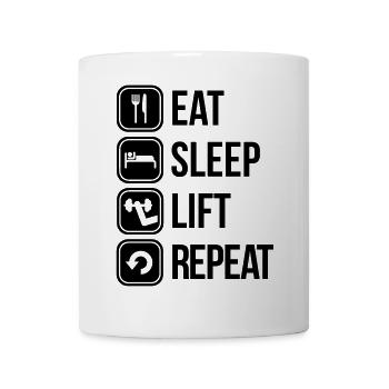 eat sleep lift repeat - Mug - white - Front