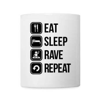 eat sleep rave repeat - Mug blanc - blanc - Devant