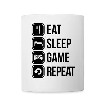 eat sleep game repeat spiele - Tasse - Weiß - Vorne