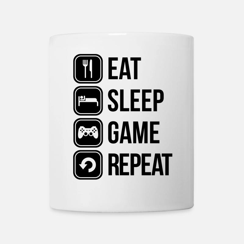 eat sleep game repeat spiele - Tasse - Weiß