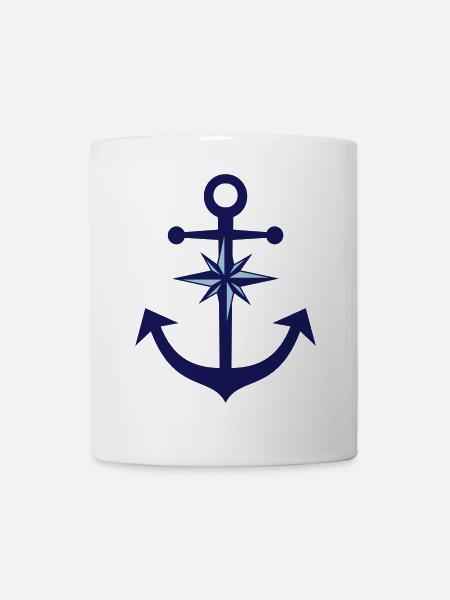 Ancre marine et boussole - Mug blanc - blanc